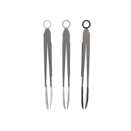 Core Kitchen Silver Silicone & Stainless Steel Mini Locking Tong Set, PK15 6012601